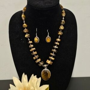 Tiger Eye Necklace Set - balances the soul, alleviates anxiety